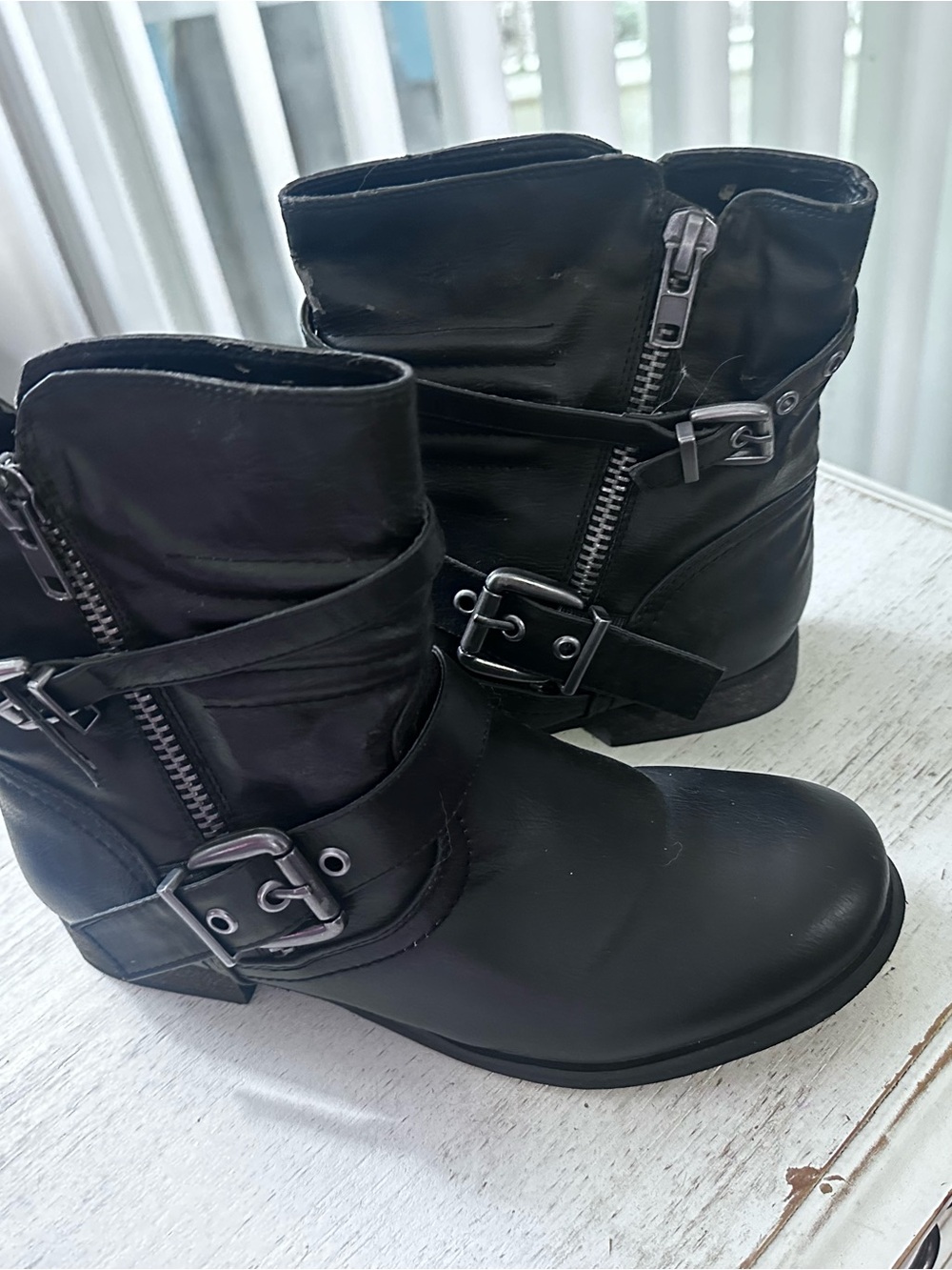 Aldo Black Women's Buckle Ankle Boots - Comfort Zip Style